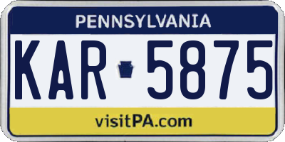 PA license plate KAR5875