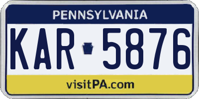PA license plate KAR5876