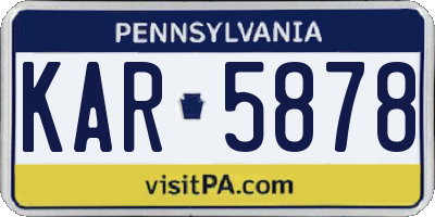 PA license plate KAR5878