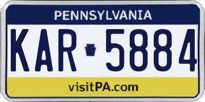 PA license plate KAR5884