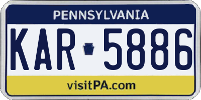 PA license plate KAR5886