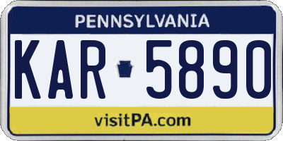 PA license plate KAR5890