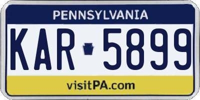 PA license plate KAR5899