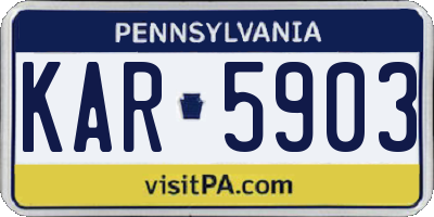 PA license plate KAR5903