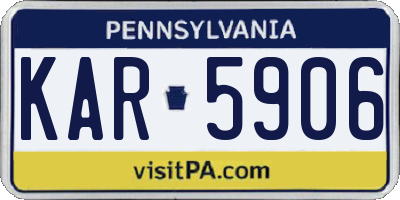 PA license plate KAR5906