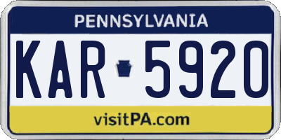 PA license plate KAR5920