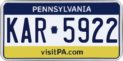 PA license plate KAR5922