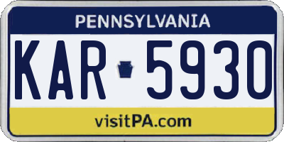 PA license plate KAR5930