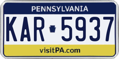 PA license plate KAR5937
