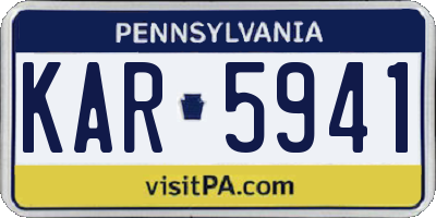 PA license plate KAR5941