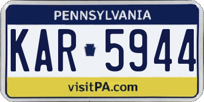 PA license plate KAR5944