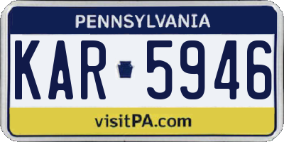 PA license plate KAR5946
