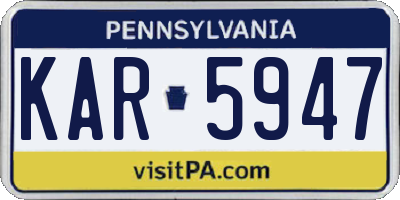 PA license plate KAR5947