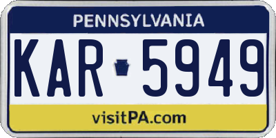 PA license plate KAR5949