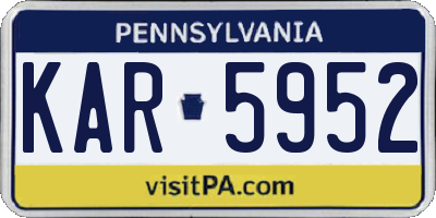 PA license plate KAR5952