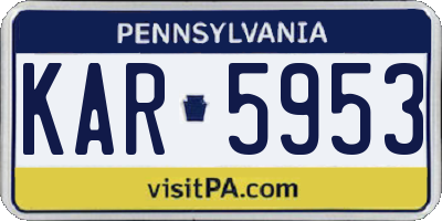 PA license plate KAR5953