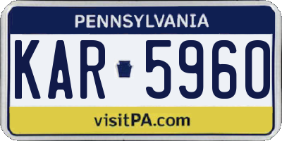 PA license plate KAR5960