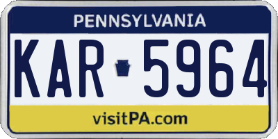 PA license plate KAR5964