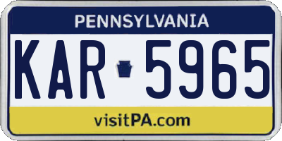 PA license plate KAR5965