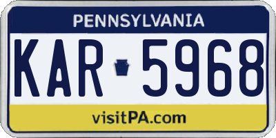 PA license plate KAR5968