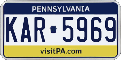 PA license plate KAR5969