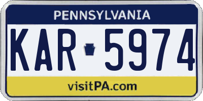 PA license plate KAR5974