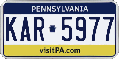 PA license plate KAR5977