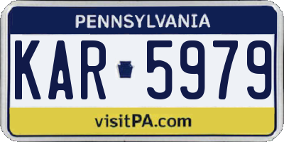 PA license plate KAR5979