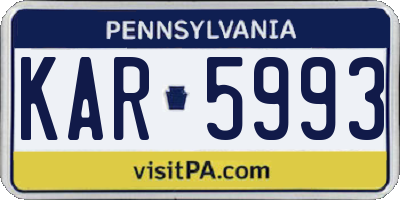 PA license plate KAR5993