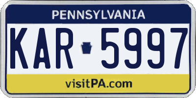 PA license plate KAR5997