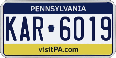 PA license plate KAR6019