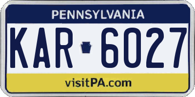 PA license plate KAR6027