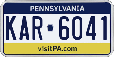 PA license plate KAR6041