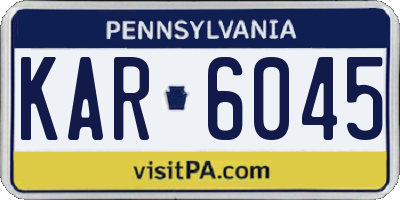 PA license plate KAR6045
