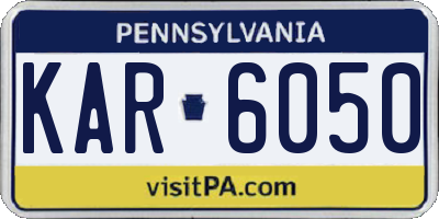 PA license plate KAR6050