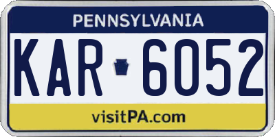 PA license plate KAR6052