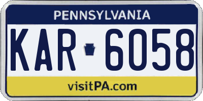 PA license plate KAR6058