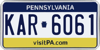 PA license plate KAR6061