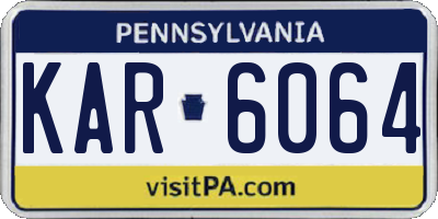 PA license plate KAR6064