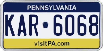 PA license plate KAR6068