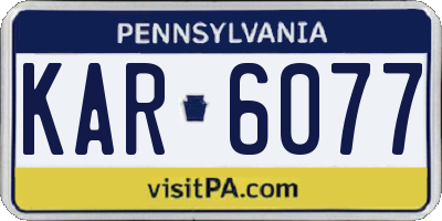PA license plate KAR6077