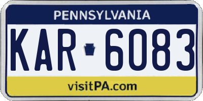 PA license plate KAR6083