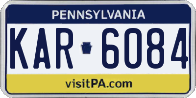 PA license plate KAR6084