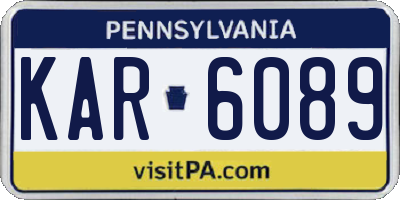 PA license plate KAR6089