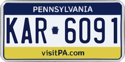 PA license plate KAR6091
