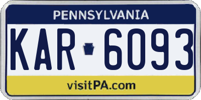 PA license plate KAR6093
