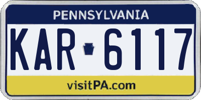 PA license plate KAR6117