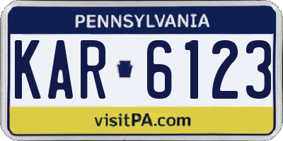 PA license plate KAR6123