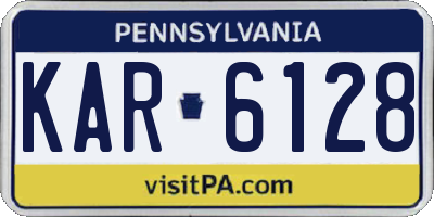 PA license plate KAR6128