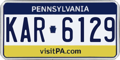 PA license plate KAR6129